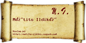 Mátits Ildikó névjegykártya